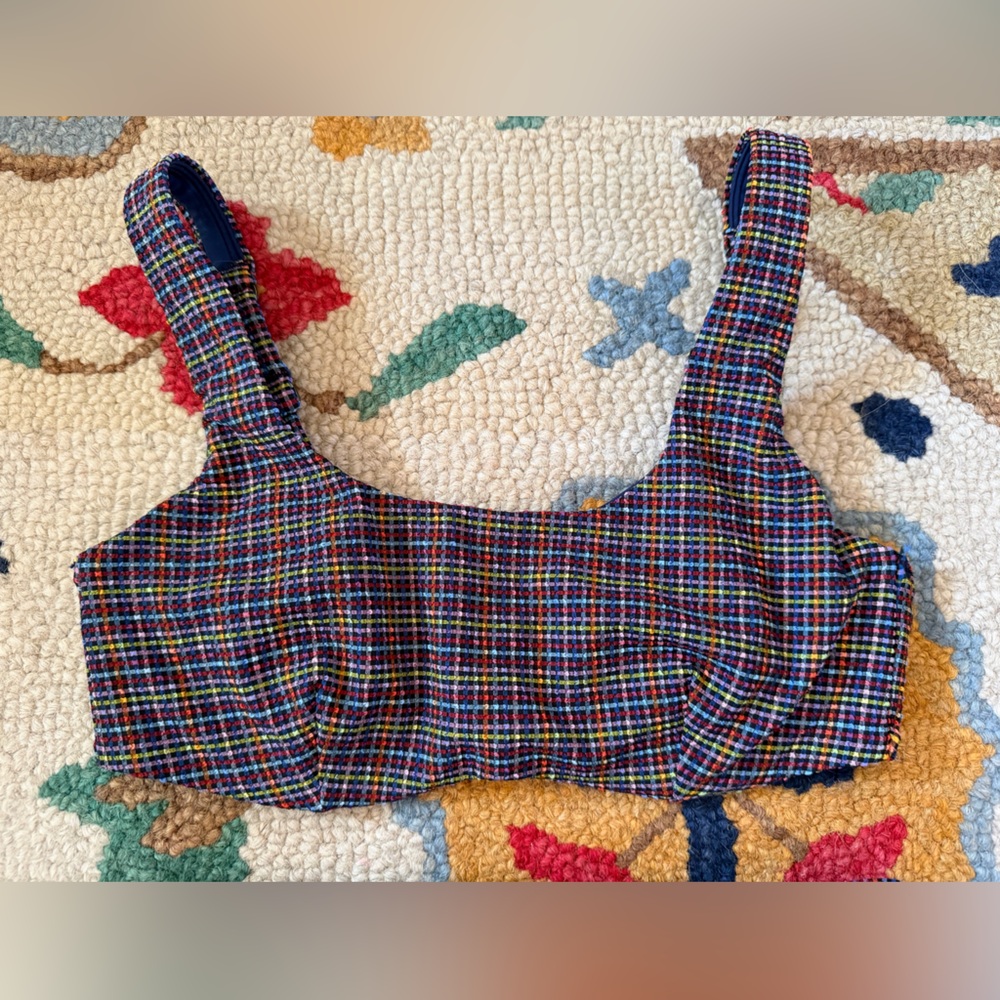 Athleta Checkered Full Coverage Bikini with High Waisted Bottom - Picture 3 of 5